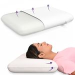 MY ARMOR Memory Foam Pillow, Orthopedic Pillow for Sleeping & Neck Pain Relief, 3" Thin Size | 23.5x16x3 Inches | Without Cover, White, Pack of 1