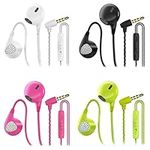 CBGGQ Headphone Heavy Bass Stereo Earphones Earbuds Noise Isolating Tangle Free Headsets in Ear Headphones with Remote & Microphone,for iOS and Android,Laptops,Gaming(Black+White+Pink+Green 4 Pack)