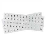 2 PCS English Keyboard Letter Stickers,Universal English Computer Keyboard Replacement Stickers English Keyboard for Laptop, Desktop, PC Computer, Mac Keyboards, White Background with Black Lettering