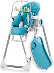 Sweety Fox Baby High Chair Adjustable to 7 Different Heights - Blue Highchair - Silla para Comer de Bebe - Foldable High Chairs for Babies and Toddlers