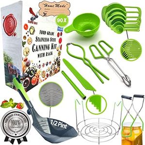 Supa Ant Canning Supplies - Canning Kit for Beginner, Food Grade Stainless Steel Canning Accessories - Canning set - Canning Supplies Starter Kit - Canning Kit - Canning Kit Measuring Cups & Ladle