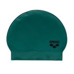 Arena Unisex Adults Soft Latex Swim Cap for Training and Fitness Swimming, Elastic Bathing Cap for Long Hair, Reinforced Edge, Dark Green