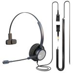 Cisco Phone Headset with Microphone One Ear Call Center Telephone Headset with U10 RJ9 Adaptor for Cisco CP-7841 7931G 7940 7941G 7942G 7945G 7960 7961G 7962G 7965G 7970 8841 8865 8961 9951 etc