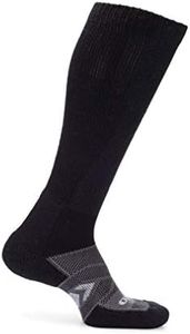 Thorlos Men's 12 Hour Shift Thick Padded Over-The-Calf Work Socks, Black/Grey, Extra Large