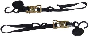 Ancra 49498-11 Black 1-Inch x 69-Inch Ratcheting Buckle Tiedowns with Integrated Soft Hooks