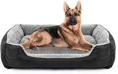 SITSNOOZE Rectangle Shape Dog Bed for Summer Season Extra Soft Pet Beds Washable Designer Orthopaedic Bed with Anti -Slip and Water Resistant Bottom (Grey & Black -XL)