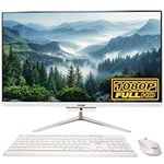 23.8" Full HD All-in-One Desktop Computer - Windows 11, N100 Quad-Core CPU, 8GB RAM, 256GB SSD, Dual-Band WiFi, HDMI, USB 3.0, FHD IPS Display - AIO PC with Wireless Keyboard, Mouse, 2MP Camera