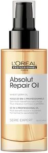 L’Oréal Professionnel 10-in-1 Leave-in Oil for Dry And Damaged Hair, With Protein. Gold Quinoa and Wheat Germ Oil, Nourishes, Resurfaces and Repairs, Serie Expert Absolut Repair, 90 ml
