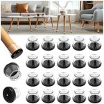 24pcs Chair Leg Floor Protectors for Hardwood Floors (Fit:13/16''~1-13/16''), Round Chair Glides Carpet, Clear Silicone Chair Leg Floor and Carpet Protectors Sliders, Make Furniture Glides Move Easy