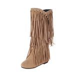 Shipping 7 Days Round Toe Cowboy Boots For Kids Halloween Plantar Fasciitis Slides Women's Plus Size Winter Chunky Heel Fringe Boots Inside Booster Mid Fall Boots For Women Knee High Arch Support