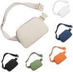 HVJCEZ Fanny Packs for Women Men, Fashion Belt Bag Adjustable Mini Crossbody Waist Bag for Running, Hiking and Travel, Khaki, Small