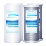 Geekpure Replacement Filter 10 Inch Block Carbon and PP Sediment Filter Cartridge - Big Size 4.5" x 10" (4 Count)