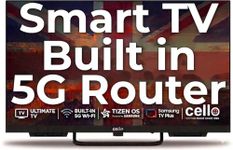 Cello Voyager C24TZR-VOY 24" Smart 12V Traveller TV with Built-in 5G Wi-Fi Router and Hotspot for Phones & Devices, Creates Internet Anywhere, Tizen OS by Samsung, Ideal for Motorhomes