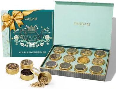 VAHDAM, BLOOM - Assorted Mothers Day Gift Set for Mom from Son, Daughter (12 Loose Leaf Tea) Tin Caddy Presentation Box | Gluten Free, Non GMO | Mothers Day Gifts for Mom/Grandma