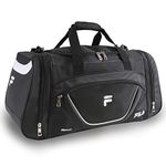 Fila Acer Large Sport Duffel Bag, Black/White, One Size