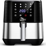 Air Fryer Oven, Uten 5.5L Oil Free Air Fryers for Home Use, LED Screen with Digital Display, Timer and Fully Adjustable Temperature Control for Healthy Oil Free & Low Fat, 1700W, with Recipe