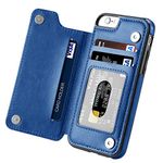 iPhone 6s Plus Case, iPhone 6 Plus Case, Hoofur Slim Fit Premium Leather iPhone 6 Plus Wallet Casae Card Slots Shockproof Folio Flip Protective Shell for Apple iPhone 6 Plus/6s Plus 5.5 inch (Blue)