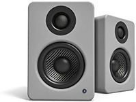 Kanto YU2MG PC Gaming Desktop Speakers | 3" Composite Drivers | 3/4" Silk Dome Tweeter | Class D Amplifier | 100 Watts | Built-in USB DAC | Subwoofer Output | Pair | Matte Grey