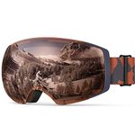 OutdoorMaster Ski Goggles PRO - Frameless, Interchangeable Lens 100% UV400 Protection Snow Goggles for Men & Women (Camo Frame VLT 24% Orange Lens with REVO Silver and Free Protective Case)