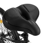 TONBUX Oversized Bike Seat for Men Women Comfort, Bicycle Seat Replacement with Wide Cushion, Breathable Waterproof Bike Saddle Pad, Universal Fit for Peloton/Exercise/Road/Cruiser/Mountain Bikes