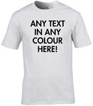 Hippowarehouse Personalised T-Shirt UK Unisex Short Sleeve Printed Text Image Photo Mens Womens Funny (Specific Size Guide in Description) White