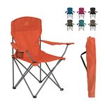 Highlander Camping Chair - Compact & Lightweight Folding Chair, 2.2kg, Portable Chair for Outdoors, Durable Steel Frame Arm Chair with Cup Holder