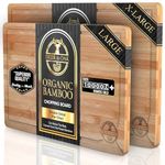 Deer & Oak Premium Bamboo Chopping Board Set - 1x X-Large 45 x 30 x 2cm & 1x Large 38 x 25 x 2cm - Chopping Board Sets - Chopping Boards Set - Pre Oiled & Treated - Water Resistant