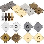 Giantree 20 Pcs Magnetic Snaps Buttons, 14mm Magnetic Buttons Snap Fasteners Magnetic Clasps for Purses Bags Wallet DIY Craft Clothes Metal Snap Buttons (4 Colors)