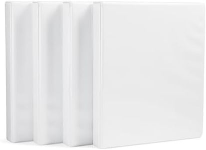 Amazon Basics 3-Ring Binder, 2.54-cm - White, 4-Pack