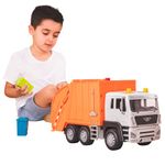 Driven by Battat – Standard Series Recycling Truck – Toy Truck with Bins, Broom, Lights, and Sounds – Trucks and Work Vehicles for Kids Age 3+,Orange,WH1100Z