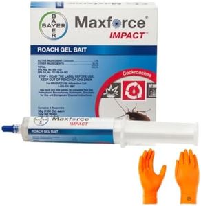 MaxForce Impact Roach Gel Bait - 4 Tubes with USA Supply Gloves & Pest Identification Card - Target German, American, Oriental, Brown, and Smoky Brown Cockroaches with Confidence.