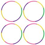 Hula Hoops for Kids, Set of 4 Colorful Hoola Hoop, 51CM 87G Each, Lightweight and Durable for Indoor and Outdoor Play, Fun Exercise Activity for Children