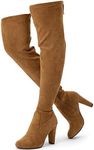 Vepose Women’s Thigh High Over The Knee Boots, Brown Suede Fashion Long 3.5 Inch Heel Boots 994 - with Zipper, Size 11M US, (CJY994 Camel 11)