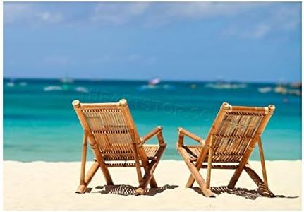 Photo Seascape Beach Sea Ocean Sand Chair Shore Holiday Sun Wall Art Print