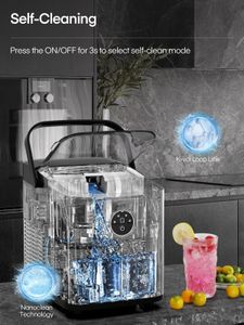 FOHERE Countertop Ice Maker – 14KG Daily Capacity