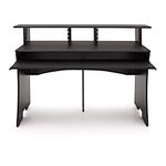 gear4music Large 3 Tier Studio Desk for Musicians and Producers with Wooden Laminate Shelves