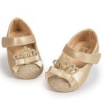 Sonsage Baby Girls Mary Jane Shoes Sequins Crown Princess Wedding Ballet Flats Infant Anti Slip Soft Sole Newborn First Walking Crib Shoe