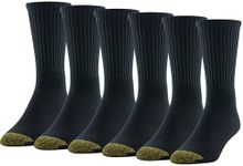 Gold Toe Men's Cotton Short Crew Athletic Socks, 6-pairs Socks, Black, 10 13 UK