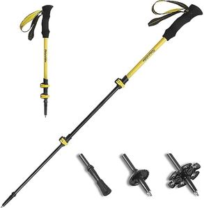 Naturehike 3K Carbon Fiber Trekking Poles-Collapsible and Telescopic 3 Section Ultralight Hiking Poles for Women Men Walking Poles Travel Backpacking Camping (Lively Yellow / 39.4 inch)