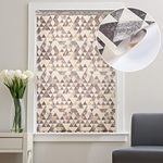 Deco Window Printed Roller Blinds for Windows (44" W X 84" L, Geometric Grey) Semi Blackout Light Filtering Roll-Up Shades Sun UV Protection Polyester Curtains for Home & Office