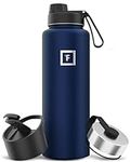 IRON °FLASK Sports Water Bottle - 18oz,22oz,32oz,40oz,or 64oz, 3 Lids, Vacuum Insulated Stainless Steel, Hot Cold, Modern Double Walled, Simple Thermo Mug, Hydro Metal Canteen (Navy Blue, 40 Oz)