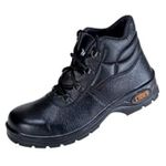 Tiger Black, Leather High Ankle Leopard Steel Toe Men's Safety Shoes (12 UK)