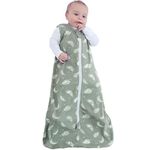 Owlivia Baby Organic Cotton 0.5tog Wearable Blanket - Lightweight Sleeping Bag with 2-Way Zipper, Boys Girls Swaddle Transition Sleep Sack (0.5tog Feather Green, 18-24 Months)