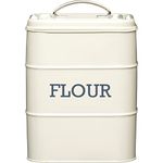 KitchenCraft Living Nostalgia Flour Storage Container, Airtight, 17 x 12 x 24cm, Antique Cream