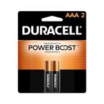 Duracell Coppertop AAA Batteries with Power Boost, 2 Count Pack Triple A Battery with Long-Lasting Power, Alkaline AAA Battery for Household and Office Devices (Packaging May Vary)