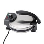 10in Roti Maker, Electric Tortilla Press Maker, Knob Temperature Control Anti Stick Roti Maker Machine with Stainless Steel Cover 110V US Plug