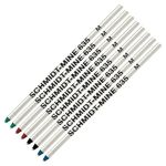 Schmidt 635 D1 Mine Ballpoint Refill - Black, Blue, Green, Red Ink (Medium Tip 0.7mm) - Pack of 8