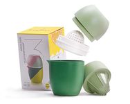 Lechin Lemon Squeezer with Unique Lemon Shape Design Citrus Juicer Manual Two Ways of Use for Different Fruitss (Green)