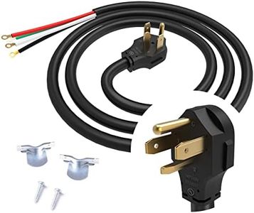 TOPDC 4 Prong Dryer Cord, 30 AMP Appliance Power Cord 5 Feet, Wires in 4 Colors with O Ring Terminal Connectors, Pure Copper Wire