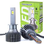 Allextreme Hyperdrive H1 LED Headlight 200W Conversion Kit 22000LM Car Driving Headlamp Bulb 6000K Super Bright Beam Fog Light Chip Fog Light for SUVs Trucks Sedans